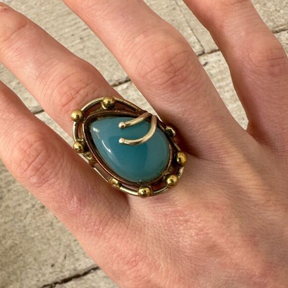 Vintage Artesian Made 1980s Art To Wear Adjustable Ring - Picture 1 of 7